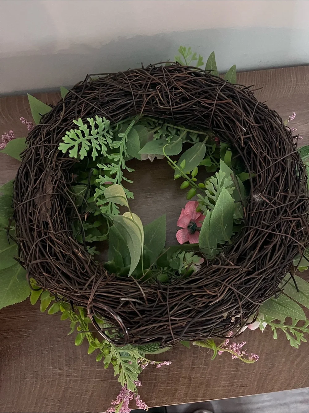 Artificial Pink and White Floral Wreath - Home Holiday Decor